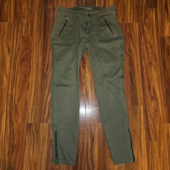 Old Navy The Rockstar Jean Green Skinny Jeans With Zipper Details Womans Size 6 - Picture 1 of 8